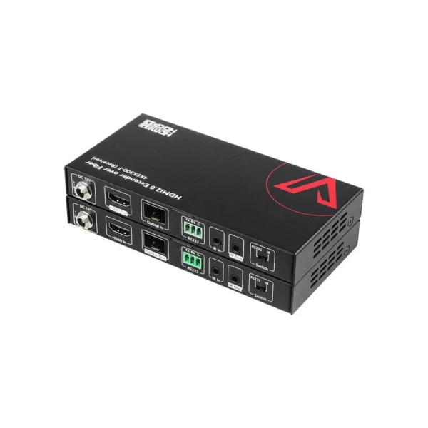 High-End 4K Fiber HDMI Extender, up to 1000ft (300m) over Fiber Optic Cable, HDMI 2.0 Transmitter & Receiver Kit, 2-Way IR & RS232     4KEX300-F