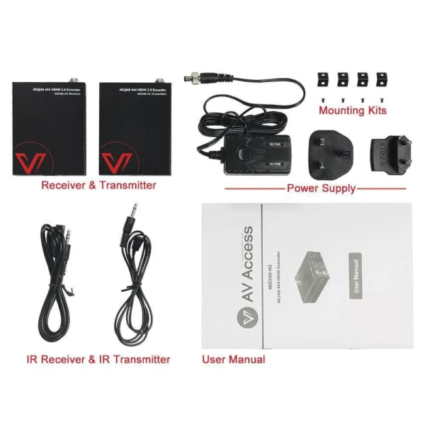 Economical 4K HDMI Extender up to 50m/164ft, HDMI Balun w/ 2-Way PoC & IR Control             4KEX60-H2 - Image 3