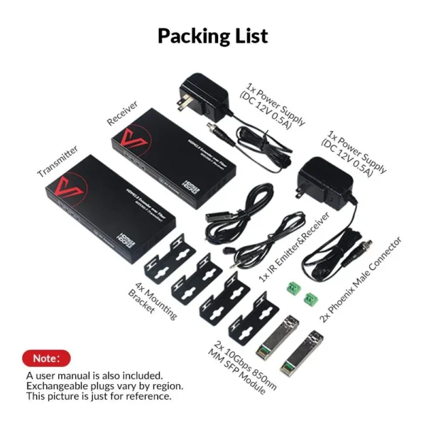 High-End 4K Fiber HDMI Extender, up to 1000ft (300m) over Fiber Optic Cable, HDMI 2.0 Transmitter & Receiver Kit, 2-Way IR & RS232     4KEX300-F - Image 5