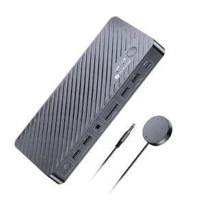 iDock M10 KVM Switch Docking Station for MacBook and PC, Dual 4K HDMI Displays, 1 Laptop + 1 Desktop Switching, High Refresh Rates, 100W Charging, 10-in-1 USB-C Dock